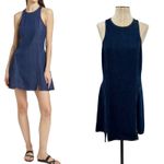 RE/DONE Denim Split-Front Racerback Minidress Dress Blue Size Medium Photo 1