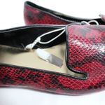 NWT Mossimo Burgundy & Black Snakeskin Loafer Flats Women's Size 8 1/2 Red Photo 5