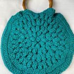 Handmade Women's Peace Reversible Knitted Green/Multi Handbag SKU3457 Photo 1