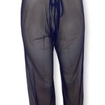 Zuliana Size S/M Mesh Waist Tie Crop Beach Pants. New With Tags. Blue Photo 0