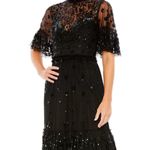 Mac Duggal  9143 Black Embellished High Neck Beaded Mini Dress 6 NWT Photo 0