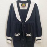 Twelve By Twelve Los Angeles Black & White Long Cardigan Sweater Size L Photo 3