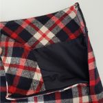 Talbots NWT Boho Red Navy Plaid Wool Mini Skirt Sz 14W Photo 2