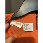 SLB Women's Medium Orange Blouse, 100% Silk, Office Shirt, Professional Blouse Orange Photo 2