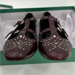 J.Crew  Teagan T-strap wing tip heels in patent leather Milan Brown Photo 8