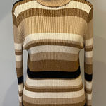 Jos. A. Bank Striped Turtleneck Sweater - Brown, Black, Cream retro vibes Photo 0