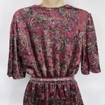 Vintage Y2K fraiche by J Babydoll Top Womens Large Pink Velvet Paisley Belt Photo 5