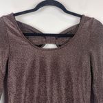 Anthropologie Sunday In Brooklyn Top Women S Brown Sparkle Bow Back Scoop NWT Photo 1