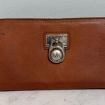 Michael Kors Women's Hamilton Zip-Around Brown Leather Wallet Photo 0