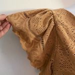 Urban Romantics Women's Eyelet Wrap Front Cropped Smocked Top XL New Photo 2