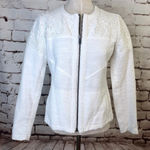 CAbi  White Lace Occasion Zip Up Jacket‎ Style 715 Photo 0