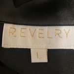 Revelry Black Satin Silk Short Sleeve Button Up Sleepwear Pajamas Pants Set L/XL Size L Photo 6