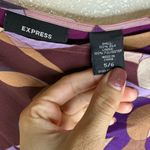 EXPRESS  vintage y2k abstract floral Purple Tan silk Wrap Skirt Photo 1