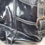 Via Spiga Womens Shoulder Bag Large Black Patent Leather Pockets Lined Hobo Photo 4