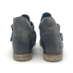 Free People  Braeburn Distressed Gray Leather Ankle Boots 37 Double Buckle Strap Photo 7