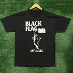 Black Flag Everything Went Black My Rules Punk Rock Band T-Shirt Size Large Photo 0