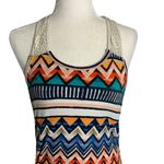 Love Crochet Knit Racer Back Maxi Dress M Multicolored Geometric Stretch Summer Blue Size M Photo 1