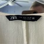 ZARA  Cream and Green Embroidered  Paisley Floral Peplum Top Photo 7