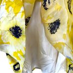 Kate Spade  Sunny Daisy Yellow Silk Organza Button Front Shirt Dress Size 0 Photo 7