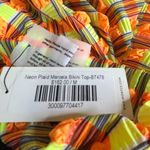 New Montce Marcela Bikini Top Neon Plaid Medium Orange Photo 6