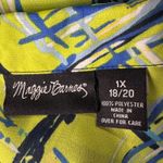 Maggie Barnes 1X (18/20) Top Button-Up V-Neck Lightweight Semi-Sheer 3/4 Sleeves Photo 6