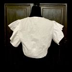 SheIn white Ruffle sleeves, v-neck Cropped top. Size Large. New with bag Photo 2