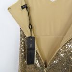 Black Halo Athena Bowery Sheath Dress Gold Sequin V-Neck Mini Sexy Sparkle 10 Photo 9