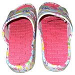 Unbranded white slip on sandals with colorful paw print design! Size 7 Photo 3