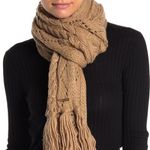 Michael Kors Pointelle Cable Knit Scarf Tan Photo 55