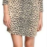J.Crew J.‎ Crew Tan And Black Leopard Print Long Sleeve Pocket Front Shift Dress Size 4 Photo 0