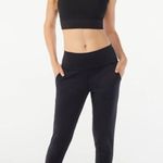 Sofia Vergara  Womens Cropped Joggers Size XL Black Nylon Spandex Pockets New Photo 3