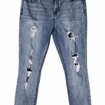 Bullhead Jeans Womens 27 Vintage Rip and Repair Straight Leg Mid Rise Relaxed Blue Photo 0