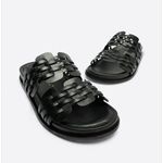 Intentionally Blank Brian Black Leather Slide Sandals 39 / US 8.5 Photo 1