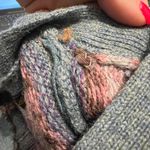 Eddie Bauer Vintage wool fair isle cardigan sweater pink pastel gray Photo 5