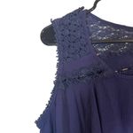 Mason & Belle Navy Blue Lace & Embroidered Sleeveless Blouse Women Sz XL Photo 2