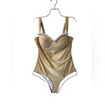 FLAXMAKER Gold Pearl One Piece Swimsuit and Skirt L Size L Photo 5