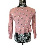LA Hearts  Floral Button Up Crop Top Ruffles Everyday Spring Summer Photo 1