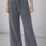 POL  anthropology Cozy Gray Fleece Wide-Leg Pants Photo 0