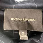 Banana Republic  Womens Windowpane Drawstring Shirt Jacket Navy Blue White Medium Photo 6