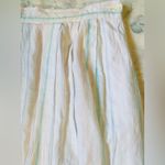 Karen Scott Vintage Medium  White and Blue Striped Midi Skirt 100% Cotton, Pastel Photo 4