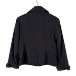 Talbots  The Grace Fit Double Breasted Ribbed Blazer Jacket Cotton Silk Black, 14 Photo 9