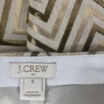 J.Crew  Tan & Brown Chevron Print Metallic Mini Skirt 0 Photo 4