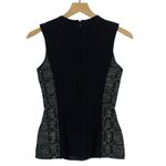 Derek Lam  Sleeveless Tweed Peplum Top - Black/White - US 0 Photo 5