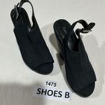 Calvin Klein Womans Naduna 6.5 M Black Faux Suede Open Toe Sling Back Sandal Photo 0