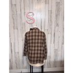 Brown Plaid Flannel Button Down Shirt Oversized Cozy Size Small NWT Photo 2