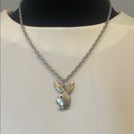 Silver playboy Bunny Pendant Necklace Photo 0