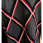 Vintage 90s Country Casuals Sweater Medium Black Gray Red Striped Wool b… Size undefined Photo 3