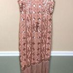 Pretty Guide NWT  Women’s 1920’s Inspired Sequin Metallic Rose Gold Sheath Dress Photo 0