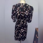 Rewind  Black Floral Dress faux wrap mini dress EUC woman’s small Photo 2