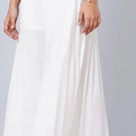 Sans Souci  White Wide Leg Pleated Pants Semi Sheer, Size M‎ NWOT flowy romantic Photo 0